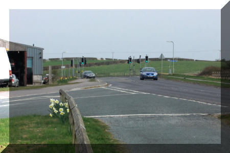 Hawsker road today at the site of the old bridge, which would have been to the right of the road