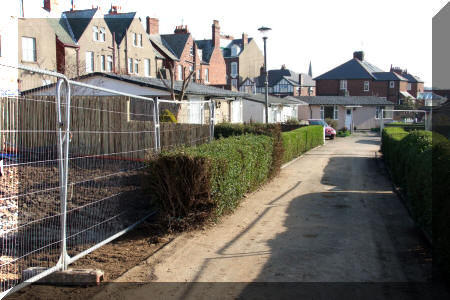 Showing the old pre-fab bungalows built in the late 1940's, some of which were demolished to make way for this development