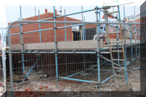 Bungalows closest to Back St Hilda's Terrace are shown here looking towards the fire station
