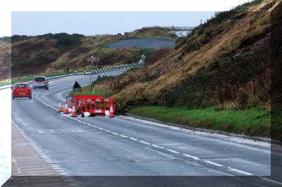 Landslip on A174 looking  South